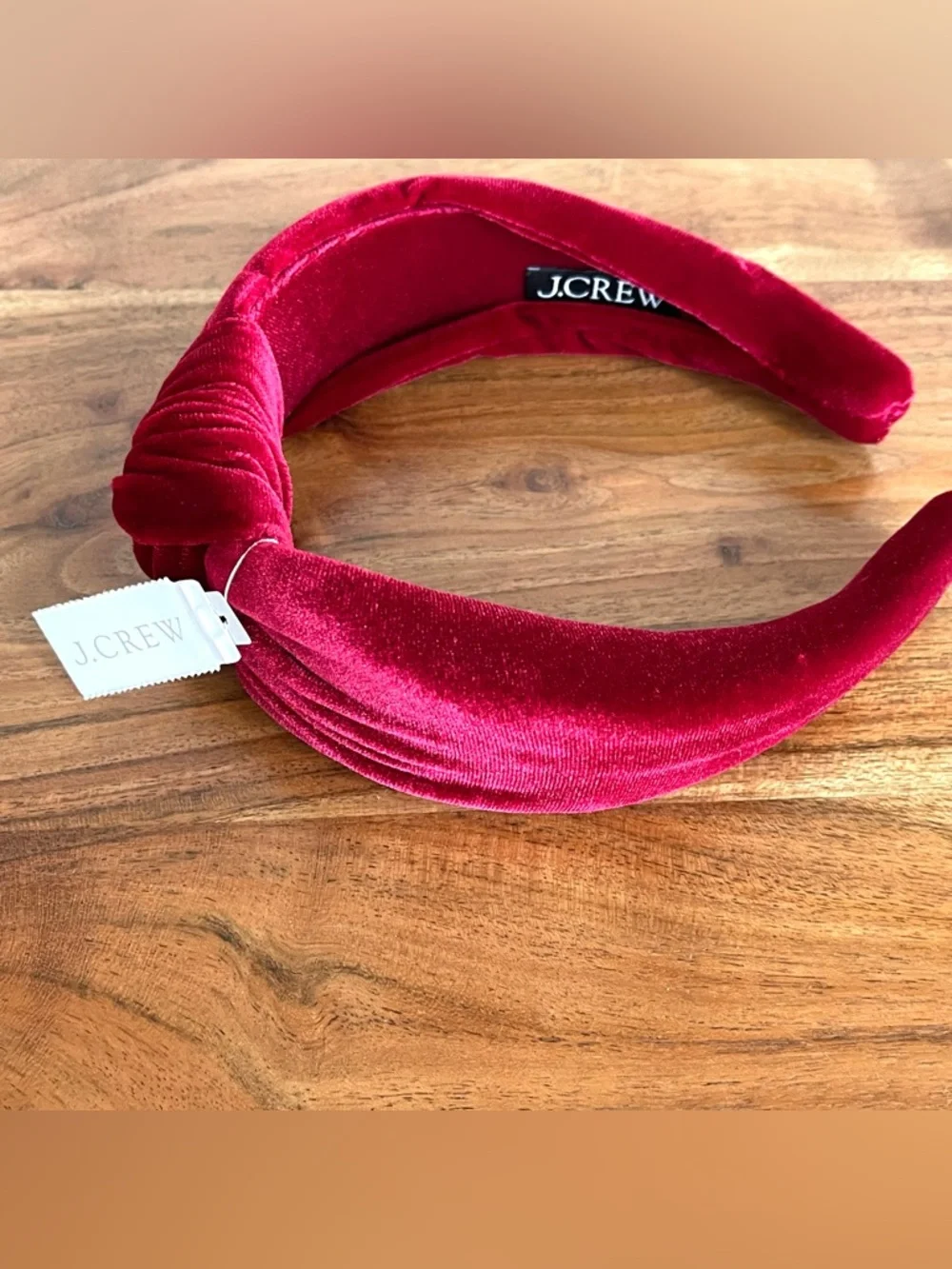 J.Crew Red Velvet Turban Knot Headband | Holiday Hair Accessory NWT